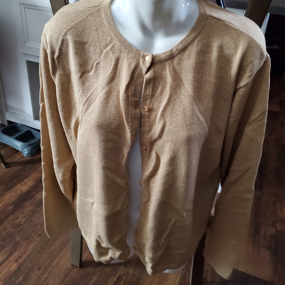 XL Emma James Gold Shimmer Sweater